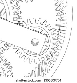 gears mechanism vector illustration