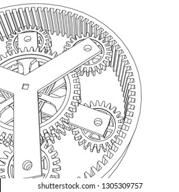 gears mechanism vector illustration