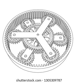 gears mechanism vector illustration
