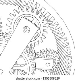 gears mechanism vector illustration