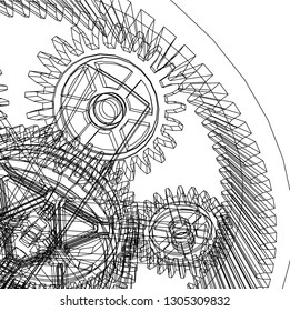 gears mechanism vector illustration