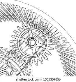 gears mechanism vector illustration