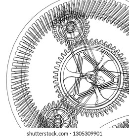 Gears Mechanism Vector Illustration Stock Vector (Royalty Free ...