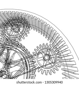 gears mechanism vector illustration