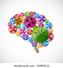 Gears mind. EPS10 vector