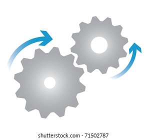 Gears in motion, business process concept