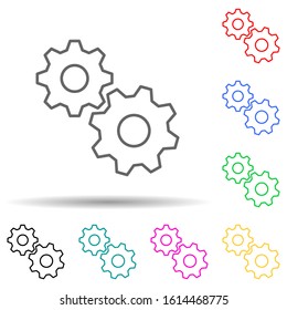 gears multi color style icon. Simple thin line, outline vector of manufacturing icons for ui and ux, website or mobile application