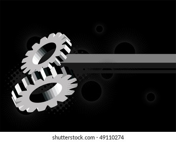 gears on abstract background - vector