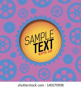  gears on a background retro