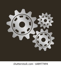 Gears on a black background. Vector illustration.