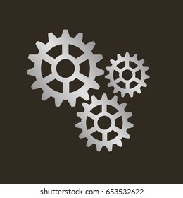 Gears on a black background. Vector illustration.