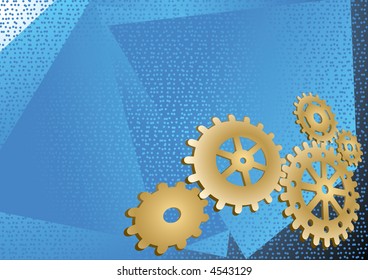 engranajes sobre un fondo abstracto azul