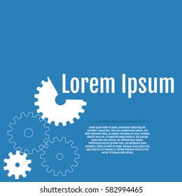 Gears on the blue background. Infographic template. Vector illustration