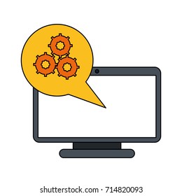 gears on computer screen icon image 