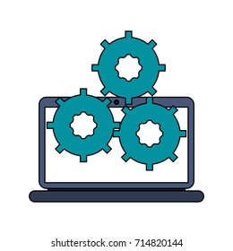 gears on computer screen icon image 