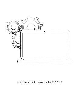 gears on computer screen icon image