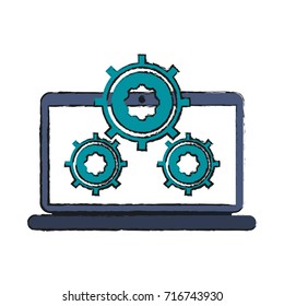 gears on computer screen icon image