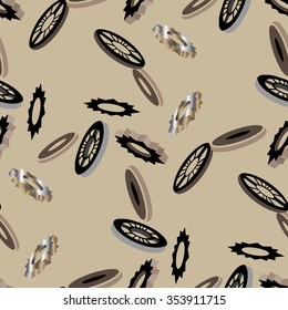 The gears on a cream background.