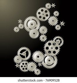 Gears on a dark background