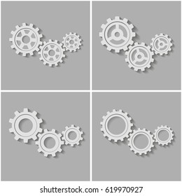 Gears on a gray background. Vector illustration