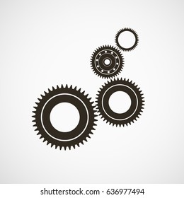 Gears on a gray background. Vector illustration.