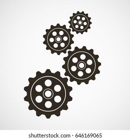 Gears on a gray background. Vector illustration.
