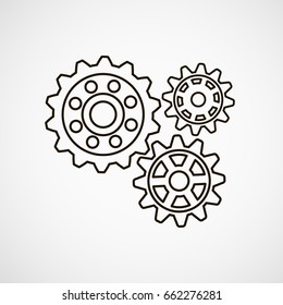 Gears on a gray background. Vector illustration.