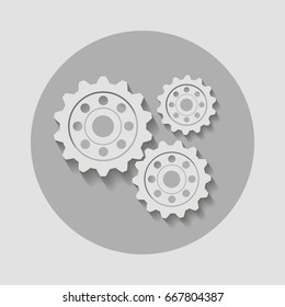 Gears on a gray background. Vector illustration.