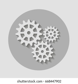 Gears on a gray background. Vector illustration.