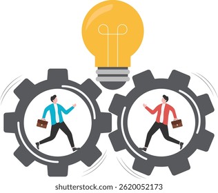 Gears on human brain, business concept

