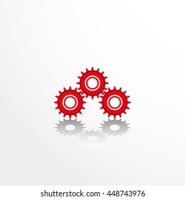 The gears on the mechanism. Vector icon.