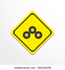 The gears on the mechanism. Vector icon.