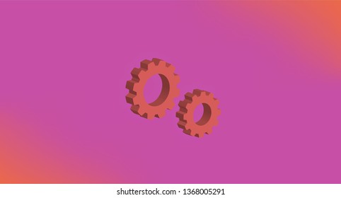 gears on pink gradient background