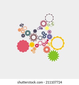 Gears on white background