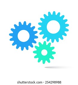Gears on white background