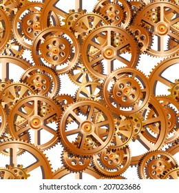 gears on a white background, seamless pattern vector illustration 