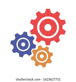Gears on white background. Vector illustration in trendy flat style. ESP 10.