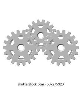 Gears on a white background. Vector illustration. 