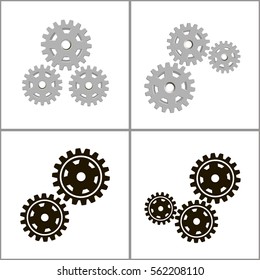 Gears on a white background. Vector illustration.