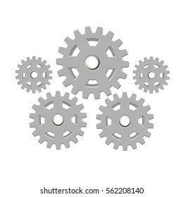Gears on a white background. Vector illustration.