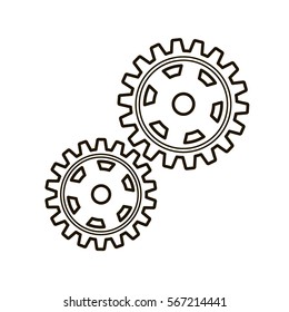 Gears on a white background.  Vector illustration.