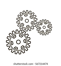 Gears on a white background.  Vector illustration.