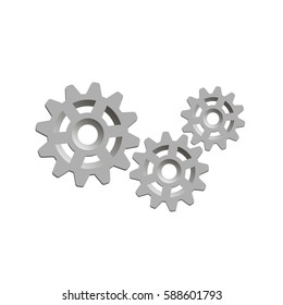 Gears on a white background. Vector illustration.