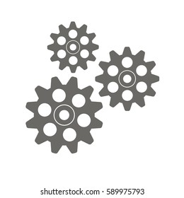 Gears on a white background. Vector illustration.