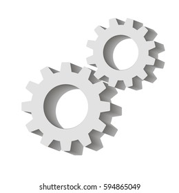Gears on a white background. Vector icon