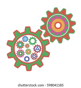 Gears on a white background. Vector illustration.
