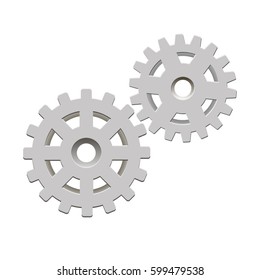 Gears on a white background. Vector illustration.