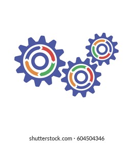 Gears on a white background. Vector illustration.