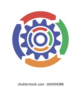 Gears on a white background. Vector illustration.