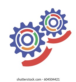 Gears on a white background. Vector illustration.